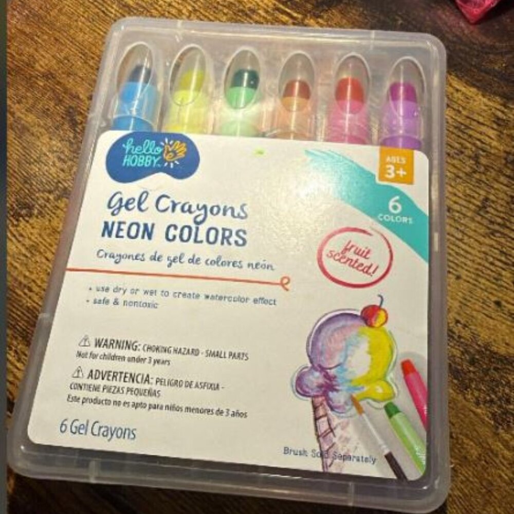 Hello Hobby Gel Crayons Neon colors 6ct w/case